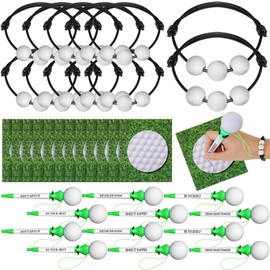 Humyoun 36 Pcs Golf Party Favors Set Funny Sport Inspirational Team Gifts Set 12 Ballpoint Pens 12 Adjustable Bracelets 12 Sticky Notes for Sports Birthday Party Gifts Supplies Decors
