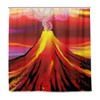 JOOCAR Design Shower Curtain, Volcano with Smoke Vibrant Abstract Eruption