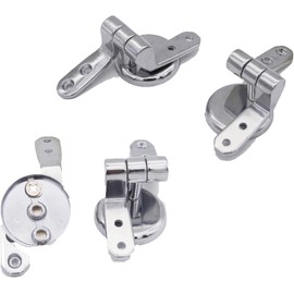 Zinc Alloy Toilet lid Hinge Toilet seat Screws Toilet seat Hinge (Silver, One Size)