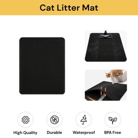 Spendeal Cat Litter Mat Honeycomb Double Layer Waterproof Urine Proof Trapping Large Mat, Scatter Control Kitty Litter Mat, Easier To Clean, Washable Non-Slip Litter Trapping Mat (S (50x40cm))