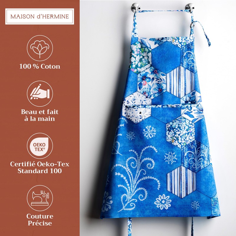 Maison d' Hermine Apron for women with Pocket 100% Cotton