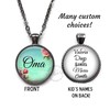Double Sided Custom Oma Charm Necklace with Grandkids Names on
