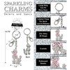 Aqua79 Fancy Pink Poodle Keychain - Silver 3D Sparkling Charm