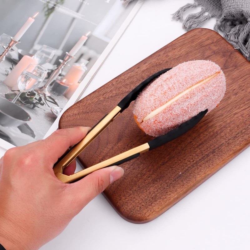 Mafier 4-Piece Kitchen Food Tongs 7" Mini Silicone Serving Tongs