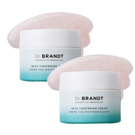 Dr. Brandt Needles No More Neck Tightening Cream - Lifts, Tightens & Reduces Skin Sagginess - Includes a Rose Quartz Gua Sha Tool - 1.7 oz, Pack of 2