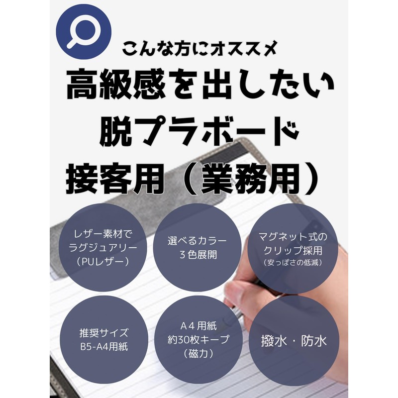 Clipboard A4 Size PU Leather Magnetic, Business School Hotel Dealer