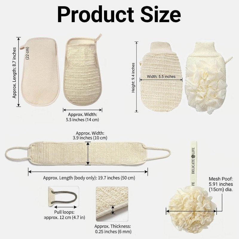 Kit de Guantes Exfoliantes 3 en 1 para Cuerpo y