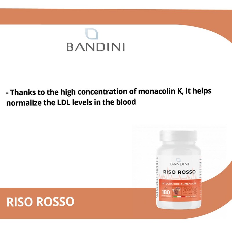 Bandini® Red Rice 180 Tablets - Red Fermented Rice Supplement