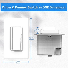 Dimmer and Driver Switch in one, AC120V 96W ON/Off Output Voltage: 24V +/-0.5V, UL, FCC, CE Class 2 Driver and dimmer Switch 2 in 1, UL Listed, Class 2 (24V 96W)