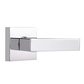Probrico Dummy Lever Door Handle Square Non-Turning Single Side Pull Only Lever Set [for Closet or French Doors] Heavy Duty - Polished Chrome Finish,1 Pack