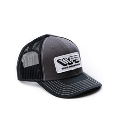 White Farm Equipment Logo Hat, Gray with Black Mesh Back