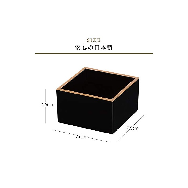 Tanaka Chopsticks Shop 039961 Liter Lacquer, Black, Round Gold