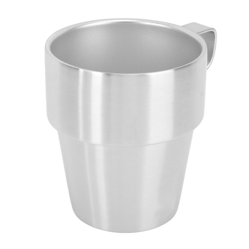 300ml Stackable Coffee Cups with Stand Stainless Steel Double Layer