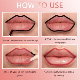 Juego de 4 delineadores de labios con pinzas, larga duración, impermeable, tinte de labios con acabado mate para mujeres