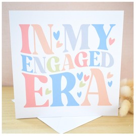In My Engaged Era | Congratulations on your Engagement Card | Couple Congrats Card | Card for Fiancee | Husband Wife Boyfriend Girlfriend | 148mm Square Modern Greeting Card