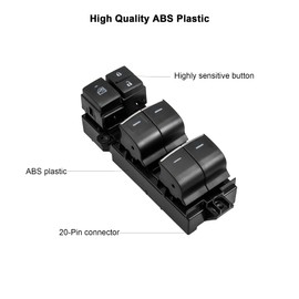 Interruptor de control de ventana eléctrica LED para Toyota RAV4 XA50 2019 2020 2021, lado izquierdo del conductor