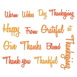 Thanksgiving Grateful Words Metal Cutting Die for Card Making and Photo Album Decorations, Thank You Letters Die Cut Give Thanks Words Dies Stencils Embossing Template for DIY Scrapbooking Craft