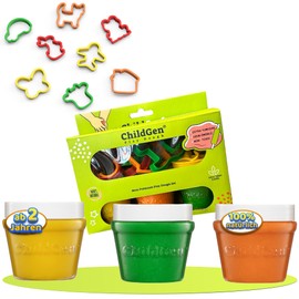 ChildGen Clay Set, Premium Mini Set, 3 Different Colours Clay and 8 Standout Moulds, Play Clay Set, Modelling Accessories, Standing Moulds, Kneading Tool, Educational Toy, Children from 2 Years