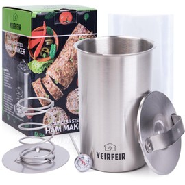 YEIRFEIR Ham Press for Deli Meats Make Your Own Healthy Homemade Ham Maker with This Stainless Steel Lunch Meat Press Includes Thermometer, Recipes and 20 Cooking Bags