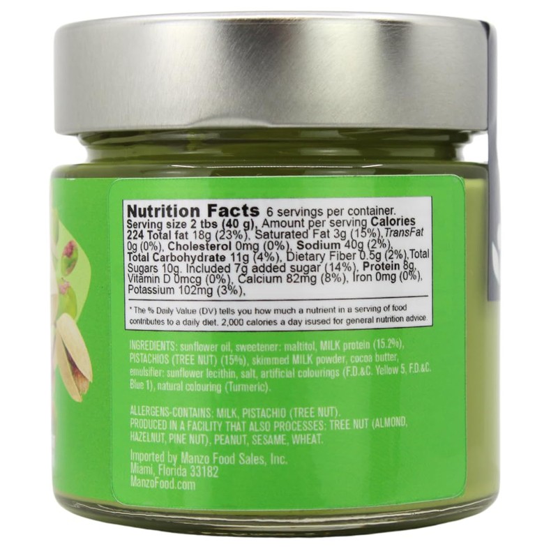 Pistachio Cream with Protein, High Protein, 8g Protein per serving,