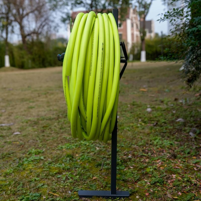 idyllictime Garden Hose Holder Freestanding for Outside With Tool Storage