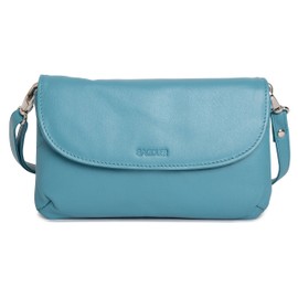 Real Leather Crossbody Bag – Slim Ladies Handbag & Clutch | Detachable Strap, Fits Mobile, Makeup & Travel Essentials | SADDLER