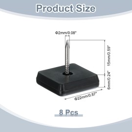 uxcell 8Pcs Nail on Furniture Sliders, 7/8"(22mm) Square Furniture Glides Sliders, Chair Furniture Glides Pads, Chair Leg Protector Pads Furniture Pads for Sofas, Cabinets, Light Blue