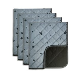 RIOUSSI Washable Pee Pads for Dogs, Reusable, Absorbent, Leakproof, Non Slip Pet Puppy Pads for Potty Training. Gray Stars, 18x24 Inch(4pack)