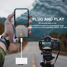 3 en 1 Lector de Tarjetas USB C a SD, Lector de Tarjetas de Memoria Micro SD, Lector de Tarjetas SD/Micro SD/USB 3 en 1 Tipo C Kit Conexión de Cámara 