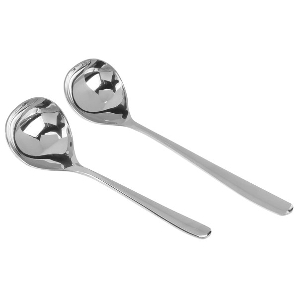 BESTONZON 2 Pieces Stainless Steel Spoon Ladle Spoon Soup Ladle Serving Spoon for Hotel Home Restaurant Kitchen (Handle:17cm/20cm, Silver) 3
