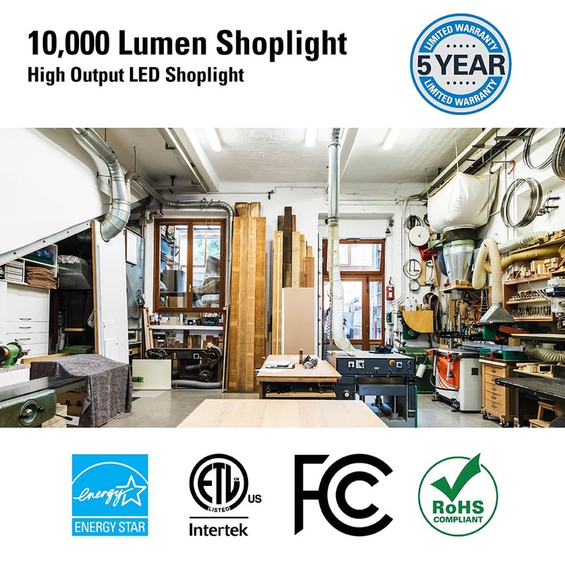 Metalux SHP 4 ft. 128-Watt Equivalent, 10000 Lumens Integrated LED,
