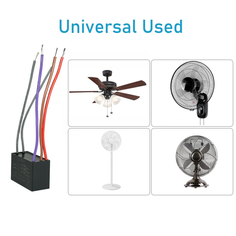 YukiHalu Ceiling Fan Capacitor CBB61 4.5uF + 6uF + 6uF