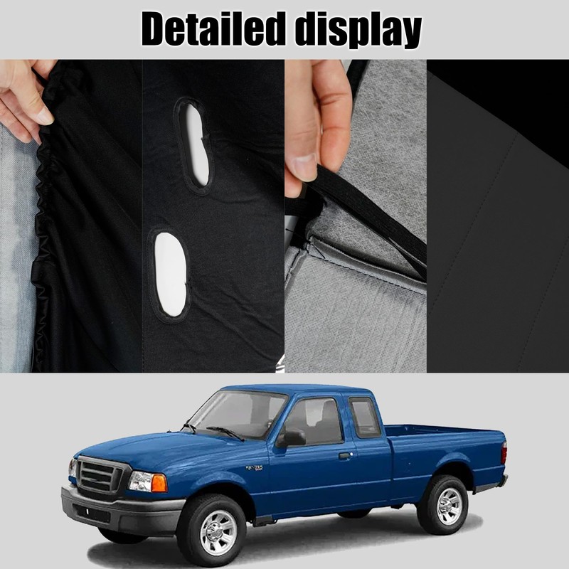 EDIETH Black Oxford Fabric 60/40 Split Seat Covers for Ford