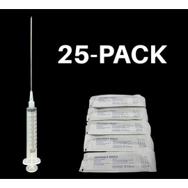 Myco Labs 16G 5 Inch 125mm Luer Lock Disposable Liquid Drawing Dispensing Mycology Lab Use Extra Long (25-Pack)