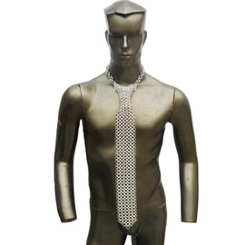 Handmade chainmail necktie Aluminum butted chainmail tie Unique metal necktie Medieval-inspired necktie Handcrafted metal tie
