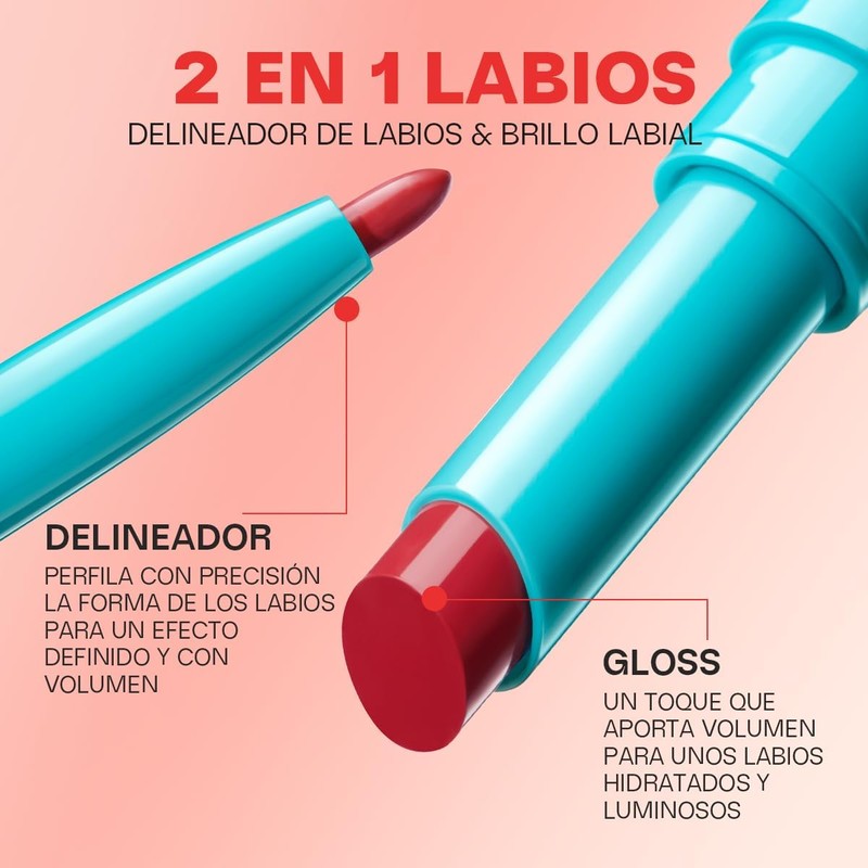 Minimeli Delineador y Brillo Labial 2 en 1, Textura Ligera
