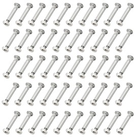 50Pcs Furniture Bolts, M4 Bolts, Metal Kitchen Cabinet Connectors for Cabinet Connections, Door Handle Screws for Connecting and Fixing Furniture, Cabinets, Bookshelf Door Handles, Etc.