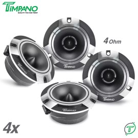 Timpano 4x Timpano 1200 Watt Car Audio Bullet Tweeters TPT-ST2 CHROME 3.85" Shallow 4Ohm