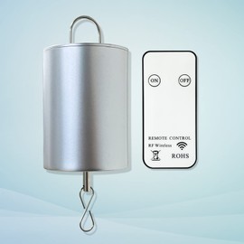 FONMY Disco Ball Motor with Remote Battery Operated 10RPM Hanging Display Rotating Motor for Wind Spinner Baby Crib Wind Chime Mobile Yard Decor Ornaments Outdoor Sculptures-Silver Color-Low Speed