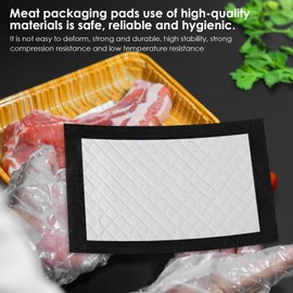 Reallnaive 300 Pcs Meat Absorbent Pads 4x7 Inch Meat Soaker Pads for Vacuum Sealer Bags Fish and Poultry Pad 60 Grams (Black)