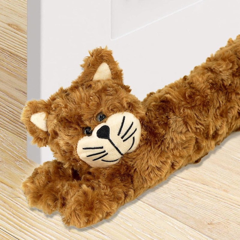 The Magic Toy Shop Brown Cat Novelty Draught Excluder Cushion