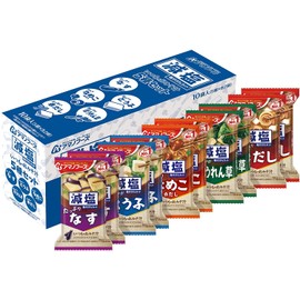 Amano Foods Freeze Dried Miso Soup, Reduced Salt, Set of 5, C, 10 Servings x 3 Boxes