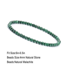 KIKILA - Mini pulseras de energía de piedras trituradas de 4 mm, pulsera de abalorio de piedra natural con abalorio pequeñas para mujeres, Una talla, Piedra