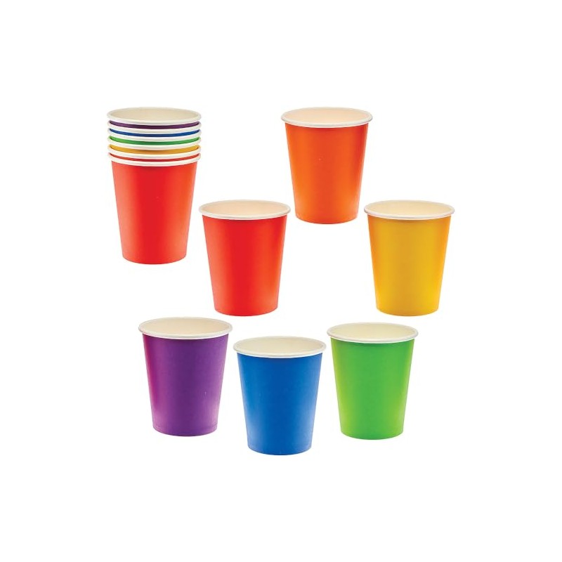 Baker Ross FN129 Rainbow Colours Paper Craft Cups - Pack