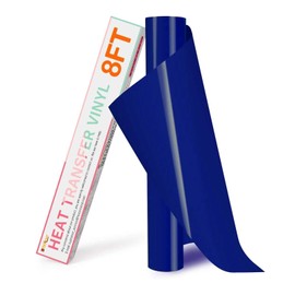 HTVRONT HTV Vinyl Rolls Heat Transfer Vinyl - 12" x 8ft Blue HTV Vinyl for Shirts, Iron on Vinyl for All Cutting Machine - Easy to Cut & Weed for Heat Vinyl Design (Navy Blue)