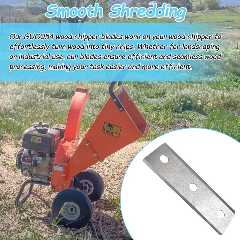 4-GUO054 Wood Chipper Blades 12-710-1054 Screws Compatible with Greatcircleusa, C30
