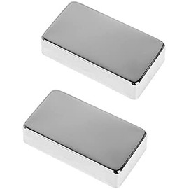2Pcs Made of Copper Guitar Humbucker Pickup Covers No Holes for Electric Guitar Replacement (Silver)