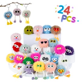 OMyFav 24PCS Plush Keychains for Kids - Adorable Kawaii Party Favors