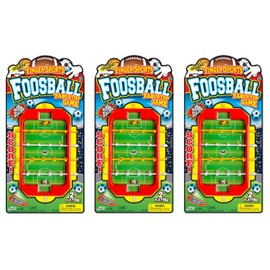 JA-RU Mini Foosball Table Top Games (3 Pack) – Finger Sports Mini Table Soccer Game for Kids, Portable Handheld Travel Games, Office Desk Toys, Sports Party Favors for Boys. 255-3s