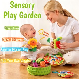 Baby Toys 6-12 Months, My First Vegetable Garden Plush Set Montessori Toys